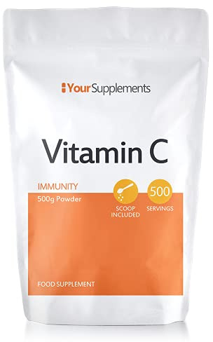 Vitamin C Powder 500g - Ascorbic Acid | 100% Pure British Pharmaceutical Grade | Non-GMO | Scoop Included