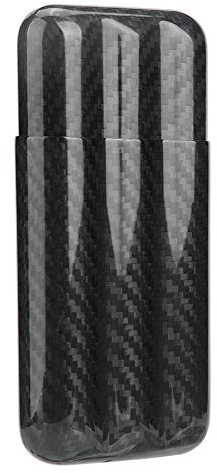Gorgeri - Humidores de fibra de carbono para cigarros, 3 tubos, caja de almacenamiento para cigarros, estuche de viaje, estuche para cigarros
