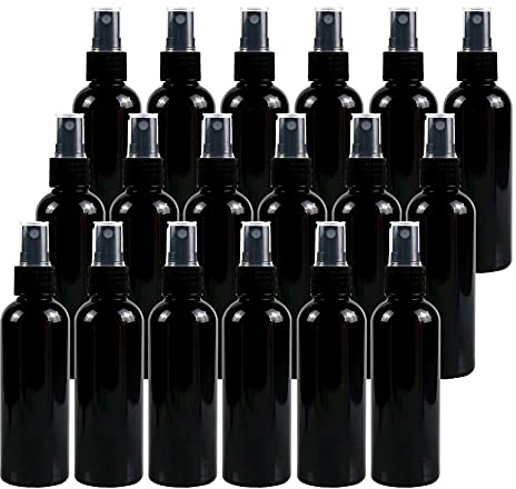 TIANZD 24 Pièces Portable Vide 100 ml Vaporisateur Flacon Pastique noir Bouteille avec Pompe Noire pour l'eau l'alcool Parfum Cosmétique Voyage Rechargeable