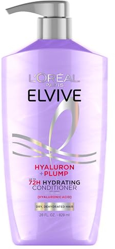L'Oreal Paris Elvive Hyaluron Plump Hydrating Conditioner for Dehydrated, Dry Hair Infused with Hyaluronic Acid Care Complex, Paraben-Free, 26.5 Fl Oz