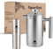 Groenenberg Spar Set 1 | French Press Thermo (3 Größen) + Kaffeemühle manuell | Edelstahl Kaffeepresse Kaffeebereiter + Edelstahl Handkaffeemühle