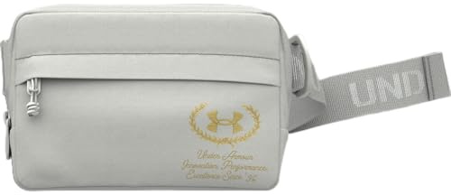 Under Armour Unisex-Adult Loudon Crossbody Waist Bag, (114) White Clay / / Metallic Gold, One Size Fits Most