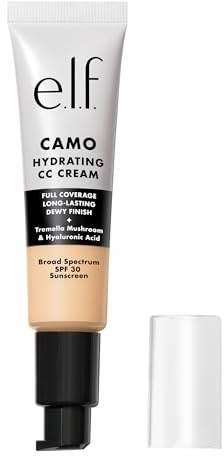 e.l.f. Hydrating Camo CC Cream, Colour Correcting Full Coverage Foundation For A Dewy Finish With SPF 30, Vegan & Cruelty-Free, Fair 125C