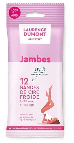 Laurence Dumont Institut - Strisce di cera fredda per gambe, confezione da 12