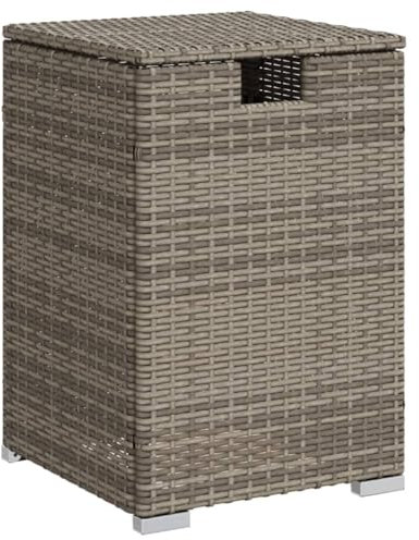 vidaXL Mesa Cubierta para bombona de propano ratán Gris 40x40x60 cm