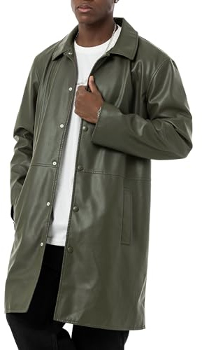 Redbridge Cappotto in similpelle di alta qualità stile urbano giacca corta in similpelle, verde oliva, XXL