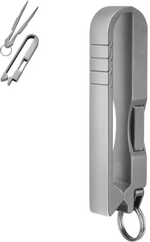 Portable Titanium Tweezers, Mini Titanium Tweezers, Key Ring Tweezers with Belt Clip, Titanium Alloy EDC Multi Tool, EDC Tools and Gadgets, Stowable Tweezers Tool