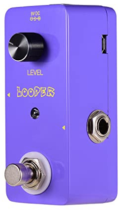 YIWEOG Mini Looper Effetto Pedale Looper per Chitarra Basso Pedale Loop Illimitato Overdubs 5 Minuti Tempo di Looping con Interfaccia USB Viola