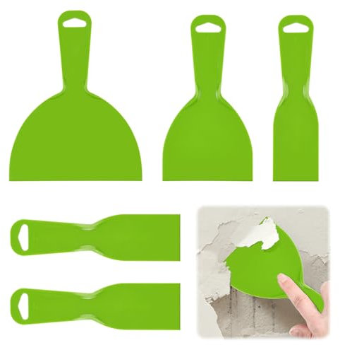 Flintronic Spatola Plastica, Set da 6 Pezzi Spatola per Stucco Muro, Spatola Flessibile in Plastica, 2/4/6 Pollici Spatole per con Manici, per la Rimozione Decalcomanie Carta da Parati