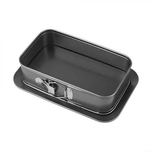 Moule à charnière anti-adhésif pour la cuisson avec base amovible, moule rectangulaire anti-fuite, passe au lave-vaisselle, 28 x 18 cm pour tortes
