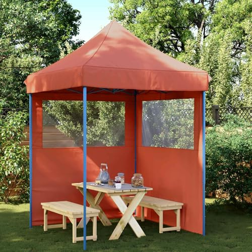 Sinkzol Tienda de campaña para fiestas, terracota, 200 x 200 x 306 cm, tela Oxford, plegable, con marco recubierto de polvo y anclajes para el suelo, para jardín, camping, barbacoa, boda, mercado