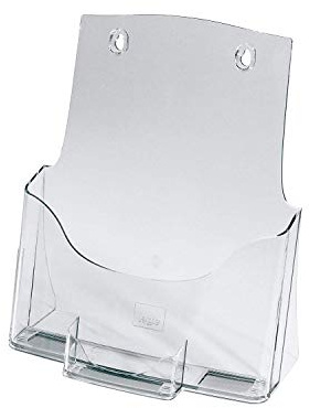 SIGEL LH111 Porta-depliant da tavolo, in acrilico,con 1 tasca per A4 e 1 tasca per biglietti da visita, 1 pz