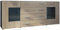 Sideboard Grömitz V2, Kommode mit 2 großen Türen und 4 Schubladen, Anthrazit matt/Eiche sägerau (166,5 x 75,5 x 35)