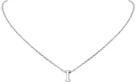 FindChic Collar Letra Inicial Mujer Acero Inoxidable Colgante Letra I Cadena Plateada Ajustable 41+5 cm Regalos Originales para Mamá Pareja Amigos durante Navidad Cumpleaños o Aniversarios