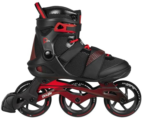 Playlife Inline Skates GT Black 110, Schwarz, Unisex für Herren und Damen, 110mm/80A Rollen, ABEC 7 Kugellager, Art. nr.: 880272