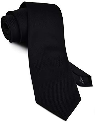 Gusleson 3.15 (8cm) Black Tie for Men Mens Classic Formal Solid Ties Silk Necktie (UK0791-12)