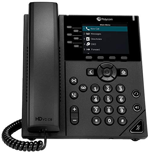 Polycom VVX 350 6 Line Desktop Business IP Phone with Power Supply (Renewed)