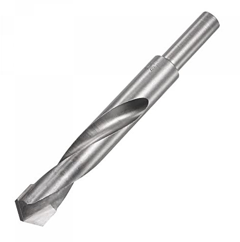 sourcing map 20 mm reduzierter Schaft Hartmetall-Spiralbohrer für gehärteten Stahl, Edelstahl, 1/2 Zoll gerader Schaft