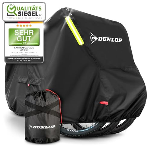 Dunlop Fahrradgarage für 3x Fahrrad - Premium Fahrradabdeckung Anti Rost 200x120x120 cm mit Transportbeutel, Akkuzugang und 2 Schlossdurchführungen I Fahrräder Schutzhülle Bike (XL - 3 Fahrräder)