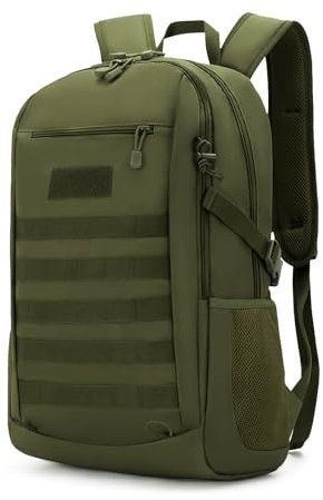 HUNTVP 30L Mini Rucksack Taktisch Wanderrucksack Molle Schultasche Wasserabweisend Daypack Militärisch Schulrucksack Studenttasche Unitasche Sporttasche Laptoptasche für Outdoor Sport (30L-Grün)
