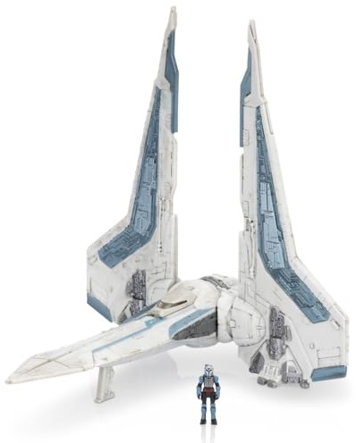 Star Wars Micro Galaxy Squadron Bo-Katan’s Gauntlet Fighter (Armada Edition) - 5-inch Vehicle with Rotating Wings and 1-Inch Micro Figure Accessory