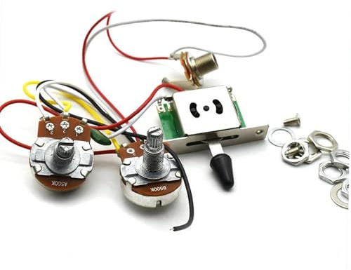 Elektrisk Gitarr Metallic Ledningssats 3-vägs/5-vägs Gitarr Pickup Ledningsnät Förkopplad Med A500k B500K Stora Krukor 1 Volym 1 Ton För FD ST-gitarr(5way)
