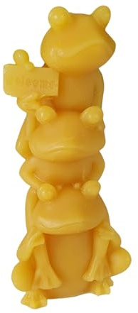Bivaxljus tre grodor på varandra 11 cm 100 % rent bivax