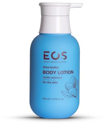 EOS Vanilla Cashmere Body Lotion Shea Butter,24-Hour Moisture Skin Care – Intense Moisturizing Body Lotion for Dry and Sensitive Skin - 400 ml. (New Formula/New Packaging)