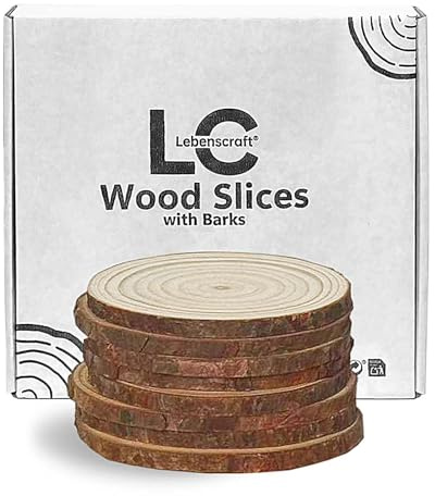 Wooden Discs Wood Slices 10cm, 8 Pcs (9-10 cm)