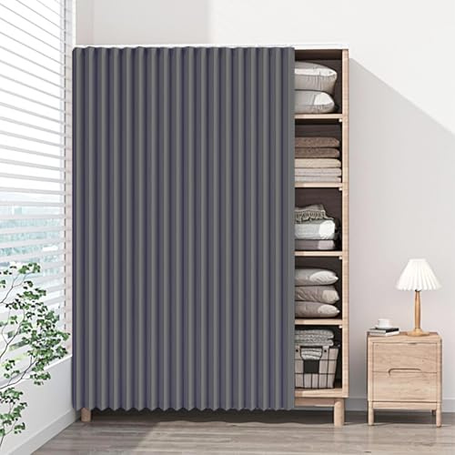 DSSHENGDS Cortinas con riel Deslizante Plegables multifuncionales Personalizadas, adecuadas para armarios y guardarropas-Gray- W70cmxH90cm