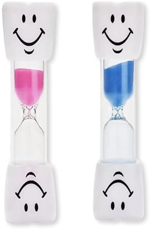 Targonix Set di clessidre per bambini con Smiley, orologio da denti per spazzolare i denti, timer clessidra per bagno, casa e aula