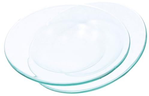 COHEALI Piatto in Vetro per Scaldacera Aromaterapia 2 Pezzi, Supporto per Oli Essenziali, Design Liscio ed Elegante, per Uso Quotidiano in Casa