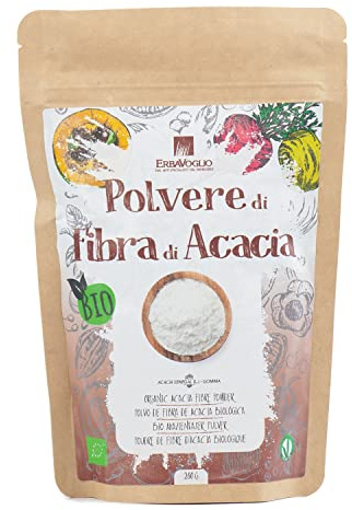 Erbavoglio Polvere di Fibra di Acacia Bio - 200 g - Alimento biologico - Fibra naturale, ideale per migliorare la digestione e favorire il benessere intestinale.