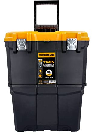 UK Planet Tool Chest Tough Master Professional 19 Mobile Storage Box Trolley with Wheels