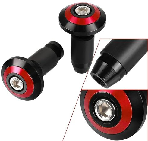 YIEBA 7/8 22 mm Accesorios para Motos Empuñaduras de Manillar Tapa de Barra de Manija Final Tapón para Yamaha (Rojo