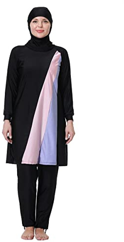 obaSeteck Maillot de Bain Musulman pour Femmes Grande Taille Burkini Modeste Maillot de Bain Islamique Couverture complète Hijab Haut Pantalon Gros Maillot de Bain(8XL, Z2)