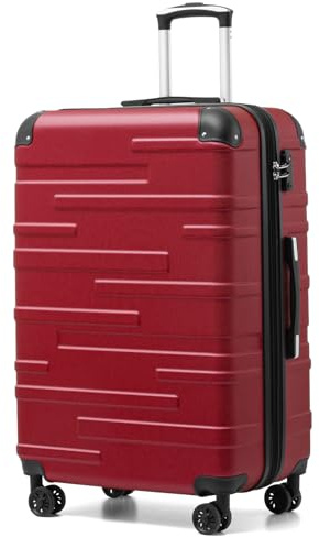 COOLIFE Large Suitcase 28 inch, 93L Expandable, mit TSA Lock, ABS Hardshell | 3 cm expansion layer, anti-collision corners, 360° rubber wheels, for international travel, self-driving tour, ski vacation