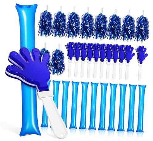 1 Satz Lärmmacher Lärmerzeuger Für Sportveranstaltungen Cheerleader-pompons Pompons Cheerleading Blaue Pompons Donnerstöcke Fußballsachen Schulgeist Utensilien Aufblasbar Plastik