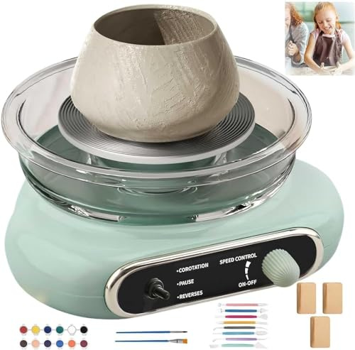 Mini Macchina Per Ceramica Elettrica Per Tornio Per Ceramica, Tornio Per Vasaio Girevole Per Bambini Adulti, Macchina Per Formare Ceramica Con Set Di Strumenti Per Argilla, Kit Per Ceramica Fai-da-te
