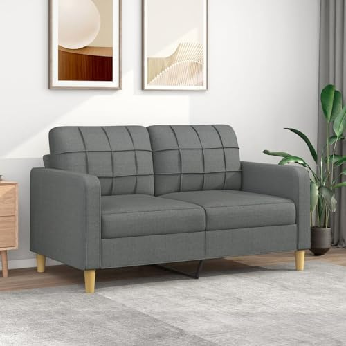 ShGaxin 2-Sitzer-Sofa Dunkelgrau 140 cm Stoff, Sofa Wohnzimmer, Jugendsofa, Relaxsofa, Sofas & Couches, Sofa Für Schlafzimmer, Jugend Zimmer