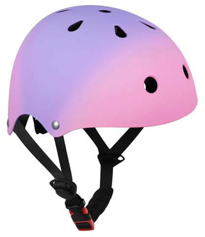 DINILEMU Kids Toddler Bike Helmet for Kids 3-5-8-14 Skateboard Helmet for Roller Skate Scooter Inline Skating Longboard Boys Girls Bicycle Helmet Pink Purple
