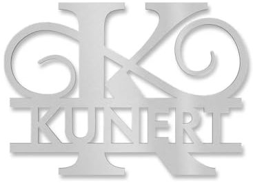 Metzler Targhetta per porta in acciaio inox, monogramma personalizzata, in alluminio grigio RAL 9007, con scritta personalizzata, antiruggine e resistente alle intemperie, Made in Germany, dimensioni: