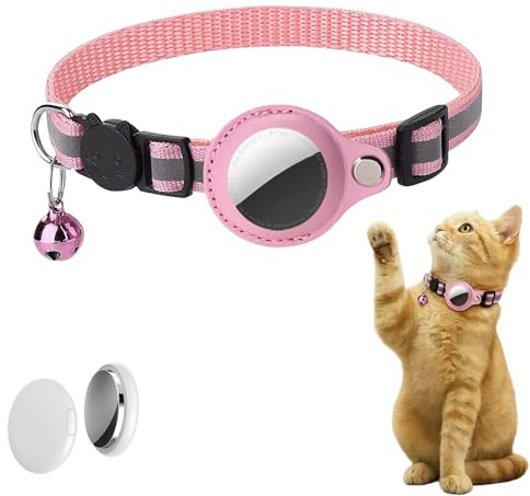 Collier GPS Chat, Collier Traceur GPS pour Chat et Chien, Localisation en sans Abonnement, Compatible iOS/Android/HarmonyOS, Ipx5 RéSistant Aux éClaboussures, Positionnement auxiliaire (Rose)