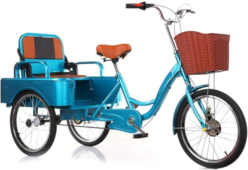 Justerbar lastcykel, Vuxen Cargo Passenger Trehjuling 20 tums flerfärgad