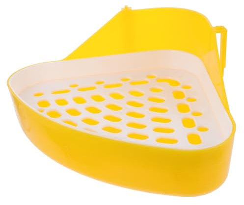 JOINPAYA Lettiera per Piccoli Animali Domestici Vasino Leggero e Portatile Triangolare in ABS Bianco per Criceti e Porcellini D'india, per Addestramento in Giardino o Parco