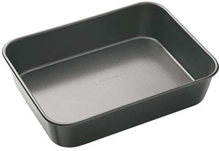 MasterClass KCMCHB2 Deep Roasting Tin, 34 x 26cm Roaster with PFOA Non Stick, Robust 1mm Carbon Steel , Grey