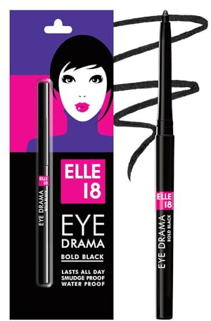 Elle 18 Eye Drama Kajal, Bold Black, 0.35 g