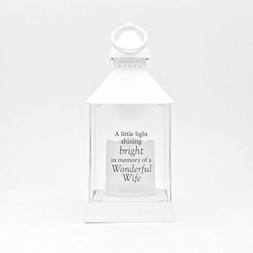 Thoughts of You White Graveside Lantern for Wife