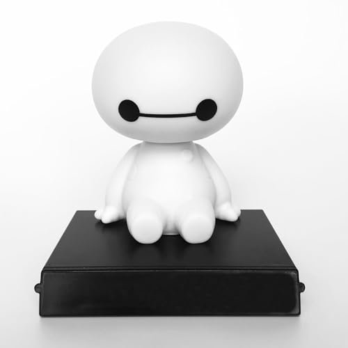 ITUBLE Anime Baymax Zubehör für Damen und Herren, Wackelkopf-Figuren, Armaturenbrett-Dekorationen, Wackelkopf, Armaturenbrett, Dekoration, lustige Ornamente, Charm mit Handyhalterung (C2)