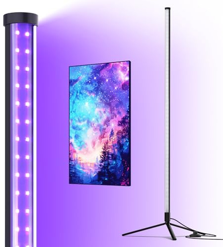 Barrina LED Black Light Bar, Perfect for Party, Halloween T10 Vertical Standing UV Blacklight Fixture, 42W, 385-400nm, 4FT Height with On/Off Switch and Tripod Floor Stand